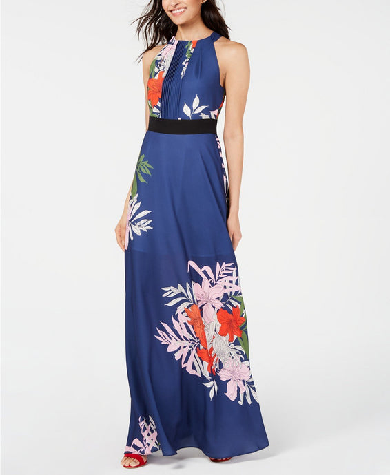 Floral-Print Halter Maxi Dress